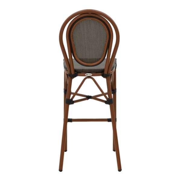 Σκαμπό μπαρ Dezyan House Genius καρυδί αλουμίνιο-γκρι  textilene 41.5x53.5x116εκ - Image 5
