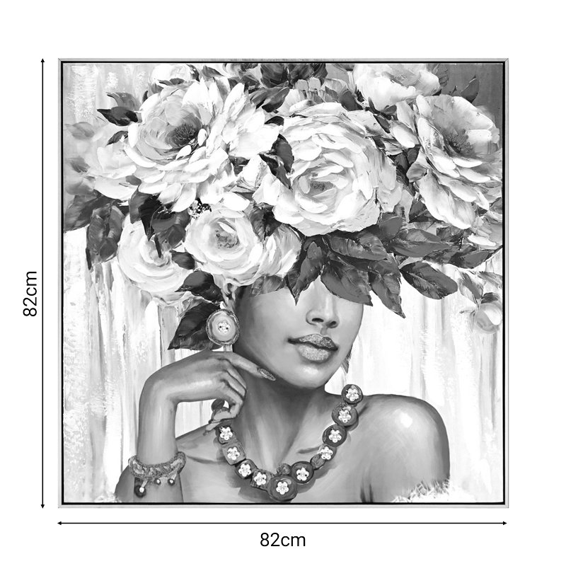 Πίνακας σε καμβά Flowergirl Inart 82x4.5x82εκ - Image 2