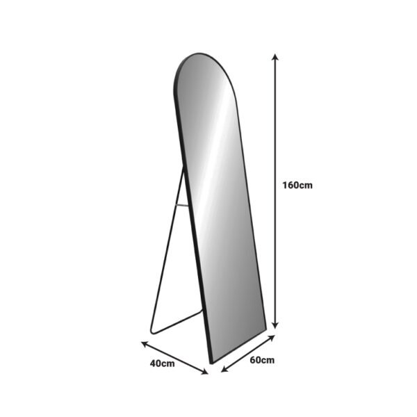 Καθρέπτης Lorens I Inart μαύρο αλουμίνιο 60x40x160εκ - Image 3