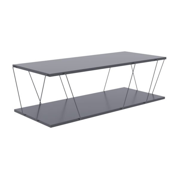 Tραπέζι σαλονιού Tars House Genius γκρι-μαύρο 120x48x30εκ