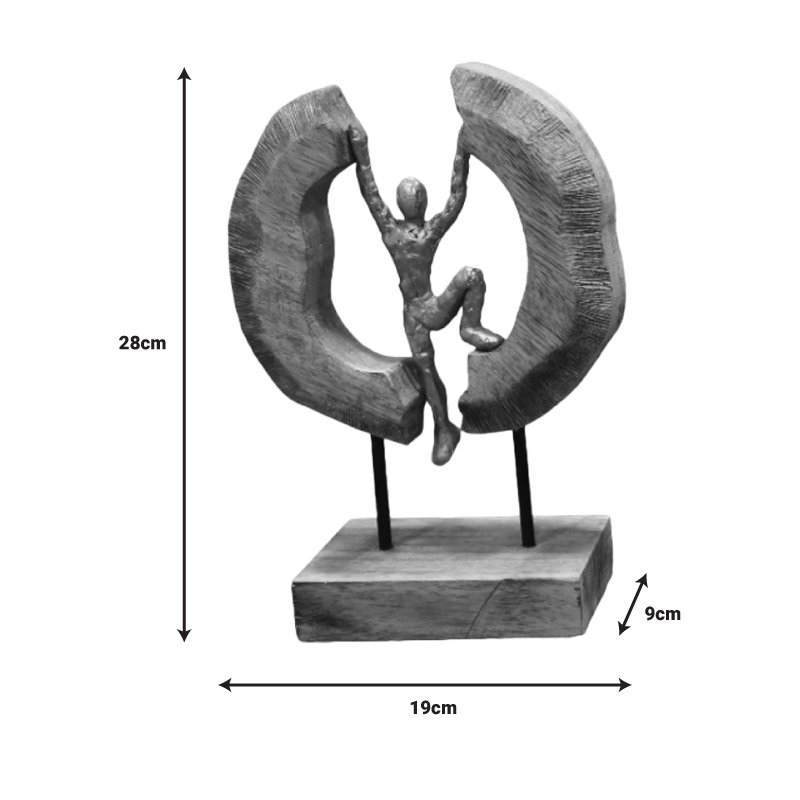 Επιτραπέζιο διακοσμητικό Dale Inart φυσικό μάνγκο ξύλο-αλουμίνιο 19x9x28εκ - Image 2