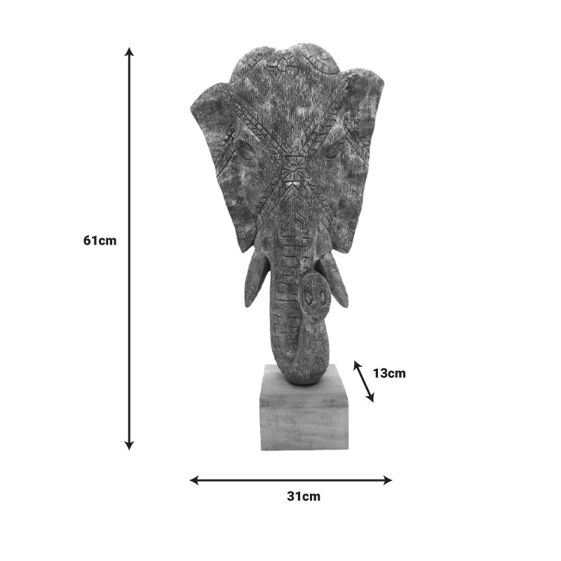 Επιτραπέζιο διακοσμητικό ελέφαντας Zap Inart χρυσό μάνγκο ξύλο 31x13x61εκ - Image 2
