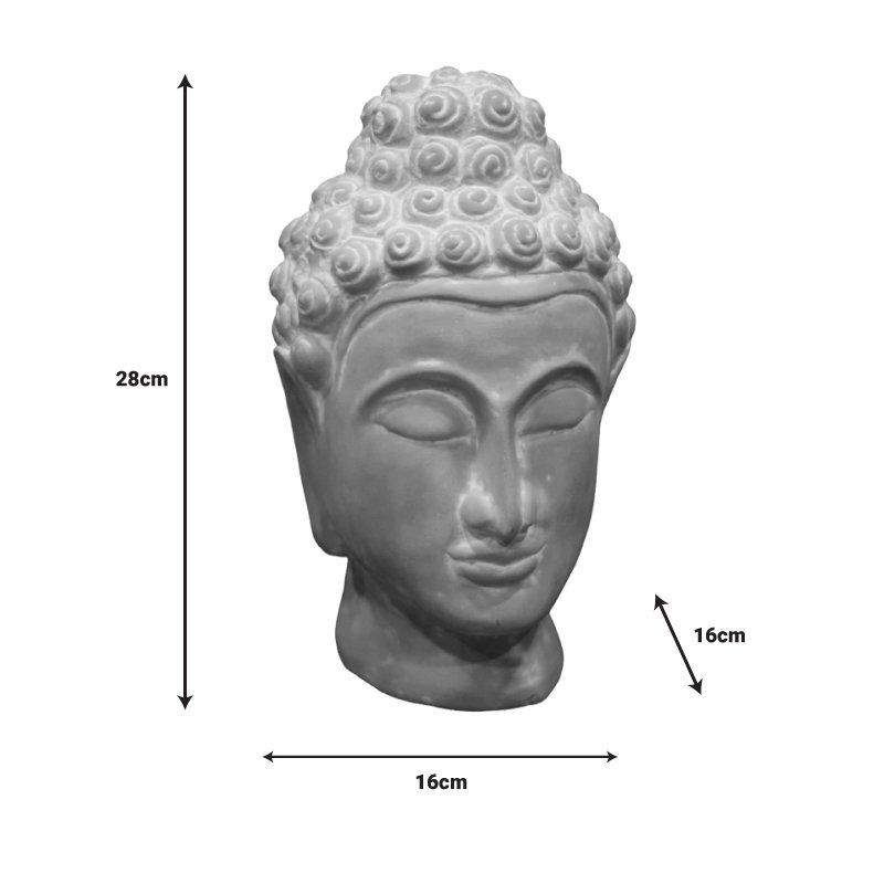 Επιτραπέζιο διακοσμητικό βούδας Rolia Inart γκρι terracotta 16x16x28εκ - Image 2