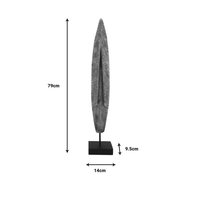Επιτραπέζιο διακοσμητικό Thalon Inart φυσικό μάνγκο ξύλο-μέταλλο 14x9.5x79εκ - Image 2