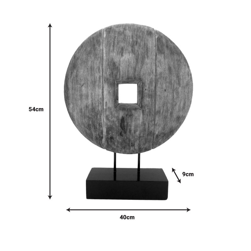 Επιτραπέζιο διακοσμητικό Cart Inart φυσικό μάνγκο ξύλο-μέταλλο 40x9x54εκ - Image 3
