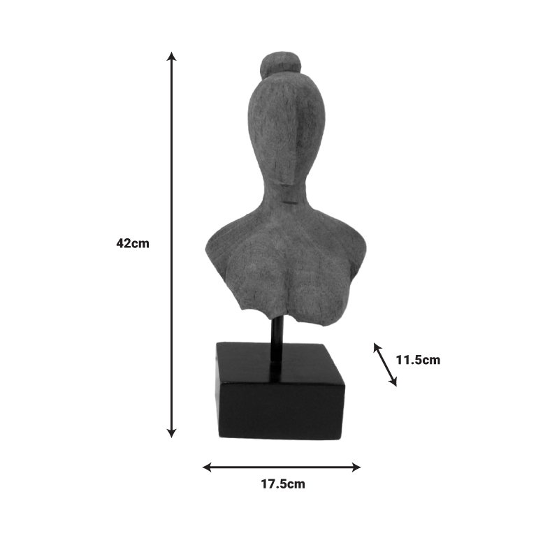 Επιτραπέζιο διακοσμητικό Lafia Inart φυσικό μάνγκο ξύλο-μέταλλο 17.5x11.5x42εκ - Image 2