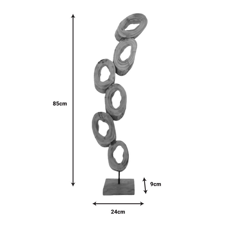 Επιτραπέζιο διακοσμητικό Sametro Inart φυσικό μάνγκο ξύλο-μέταλλο 24x9x85εκ - Image 2