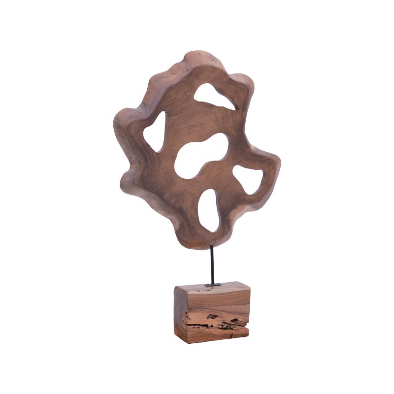 Επιτραπέζιο διακοσμητικό Strab Inart φυσικό ξύλο teak-μέταλλο 55x10x80εκ - Image 2