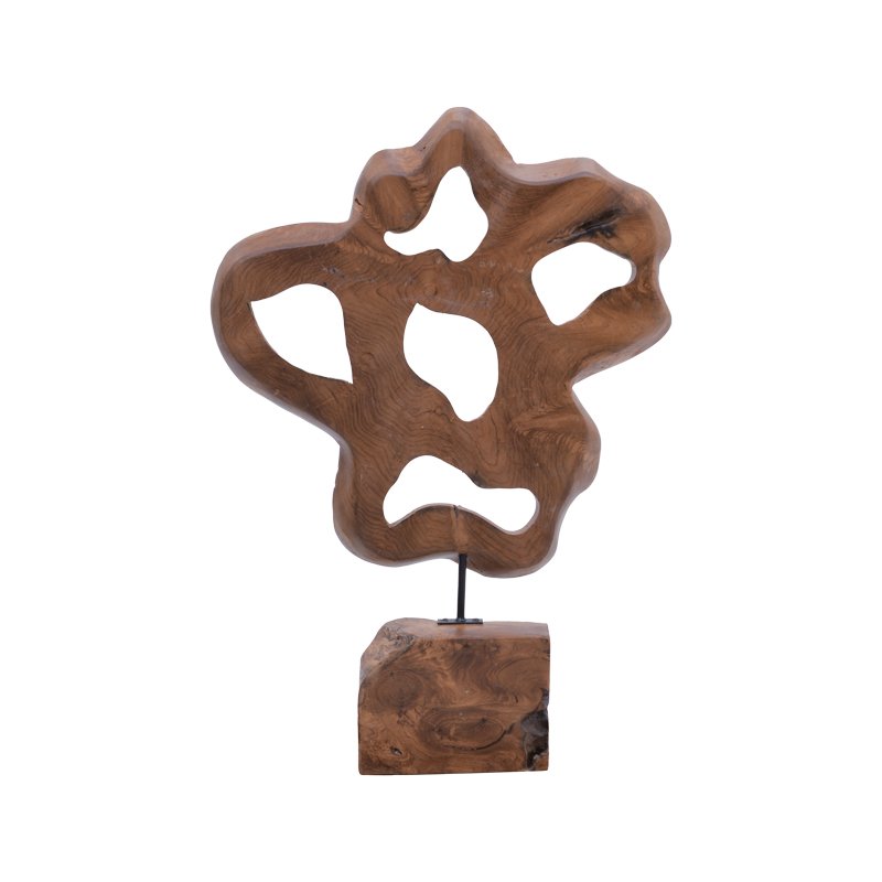 Επιτραπέζιο διακοσμητικό Strab Inart φυσικό ξύλο teak-μέταλλο 49x15x70εκ - Image 2