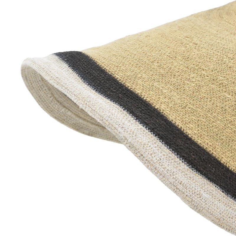 Φωτιστικό οροφής Hatchie Inart φυσικό-μαύρο-λευκό ψάθα-μέταλλο Φ100x133εκ - Image 4