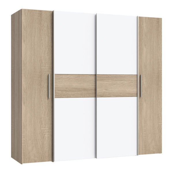 Ντουλάπα ρούχων Closet House Genius τετράφυλλη sonoma oak-λευκό μελαμίνης 200x61.5x190.5εκ