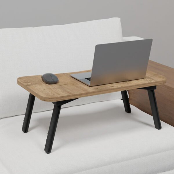 Τραπεζάκι για Laptop Rahe House Genius oak μελαμίνης- μαύρο μέταλλο 60x35x23εκ - Image 2
