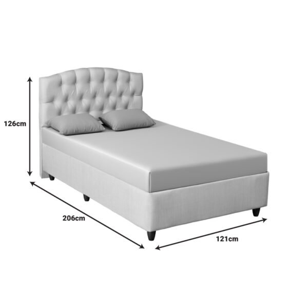 Κρεβάτι Lanse I House Genius σε κρεμ απόχρωση 120x200εκ - Image 3