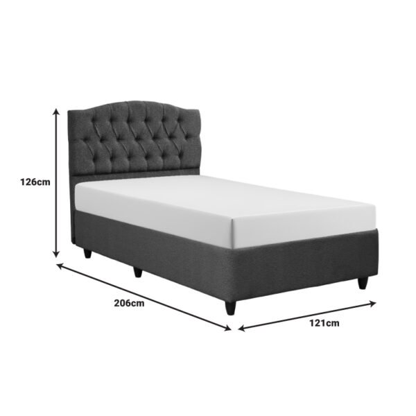 Κρεβάτι Lanse I House Genius μπουκλέ σε ανθρακί απόχρωση 120x200εκ - Image 2