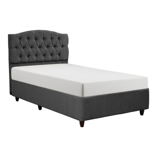 Κρεβάτι Lanse I House Genius μπουκλέ σε ανθρακί απόχρωση 120x200εκ