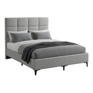 Κρεβάτι Melei House Genius ύφασμα σε γκρι απόχρωση 160x200εκ