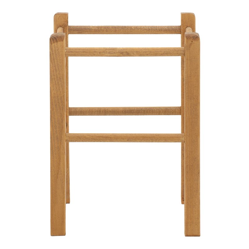 Σκαμπό καφενείου Oligor House Genius μασίφ ξύλο οξιάς λούστρο καρυδί 34x34x47εκ - Image 2