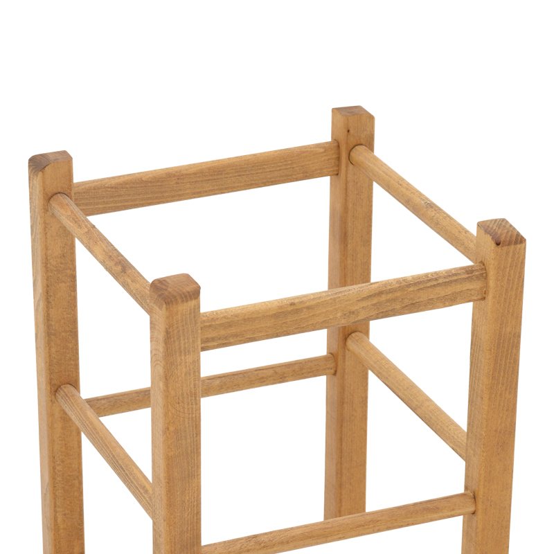 Σκαμπό καφενείου Oligor House Genius μασίφ ξύλο οξιάς λούστρο καρυδί 34x34x47εκ - Image 3