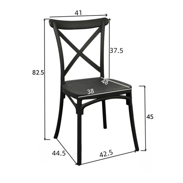Καρέκλα Crossie pakoworld pp σε απόχρωση μπλε 38x46.5x82εκ - Image 5