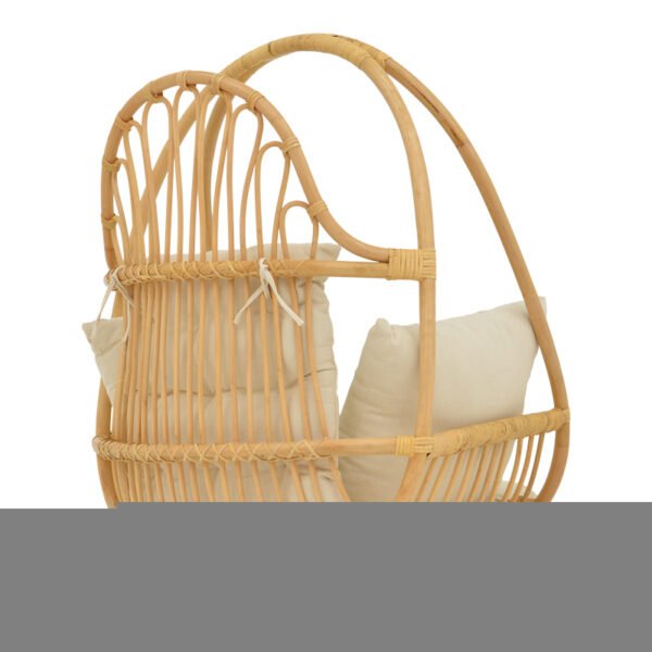 Κρεμαστή κούνια Jorg House Genius φυσικό rattan-κρεμ μαξιλάρι 80x59x105εκ - Image 2