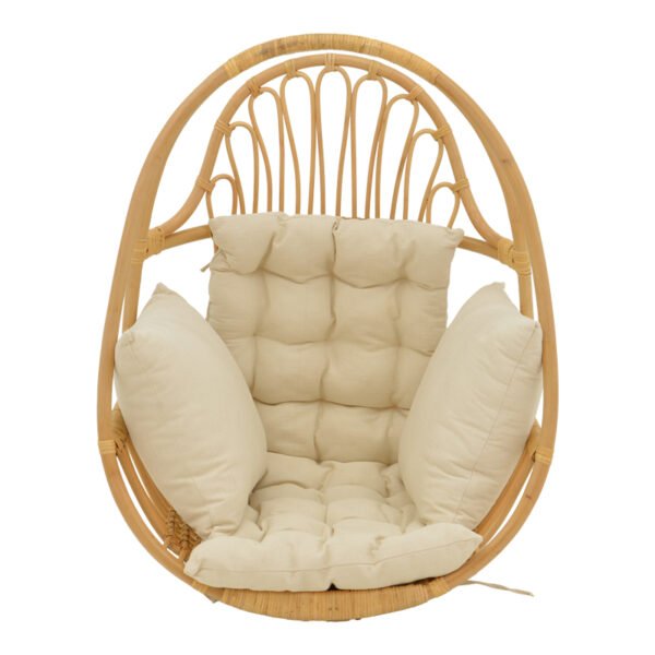 Κρεμαστή κούνια Jorg House Genius φυσικό rattan-κρεμ μαξιλάρι 80x59x105εκ - Image 3