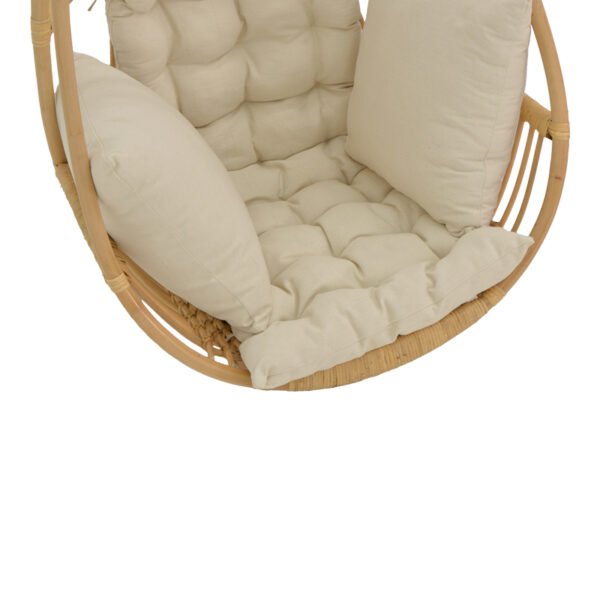 Κρεμαστή κούνια Jorg House Genius φυσικό rattan-κρεμ μαξιλάρι 80x59x105εκ - Image 5