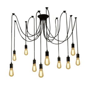 Φωτιστικό οροφής πολύφωτο Merdine House Genius μαύρο μέταλλο-γυαλί