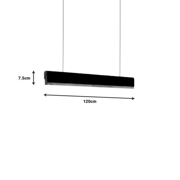 Φωτιστικό οροφής Rafmole House Genius led μαύρο μέταλλο-ξύλο 120x7.5εκ - Image 3