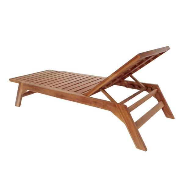 Ξαπλώστρα Melop House Genius teak ξύλο σε φυσική απόχρωση 200x70x35εκ - Image 3