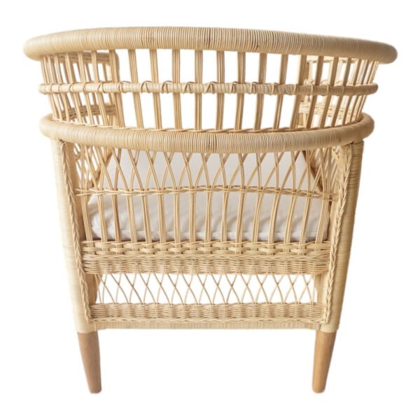 Πολυθρόνα Necorian paakoworld teak ξύλο με pe rattan σε φυσική απόχρωση και λευκό μαξιλάρι 80x70x87εκ - Image 5