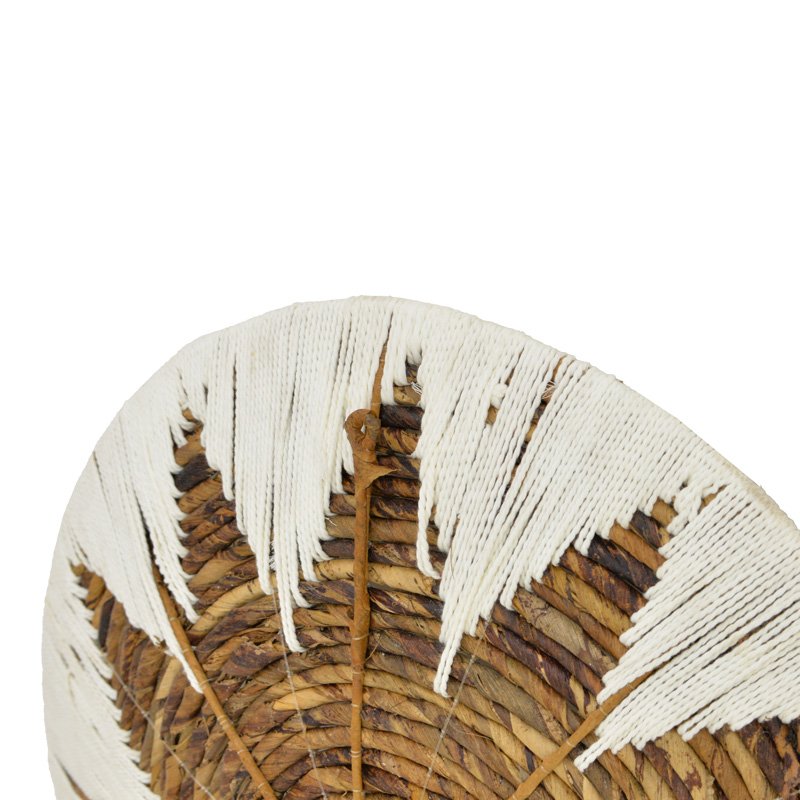 Διακοσμητικό τοίχου Circy Inart σετ 3 τεμ ψάθα σε λευκή-μπεζ απόχρωση - Image 5