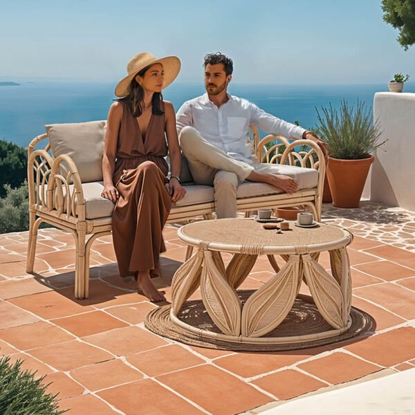 Σαλόνι Ytrone-Siderty House Genius σετ 2τεμ rattan σε φυσική απόχρωση - Image 2