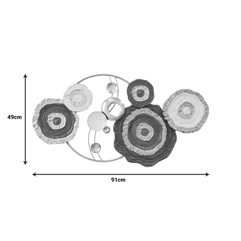 Διακοσμητικό τοίχου Cirsus Inart μέταλλο σε χρυσή-λευκή-μαύρη απόχρωση 91x49x4εκ - Image 2
