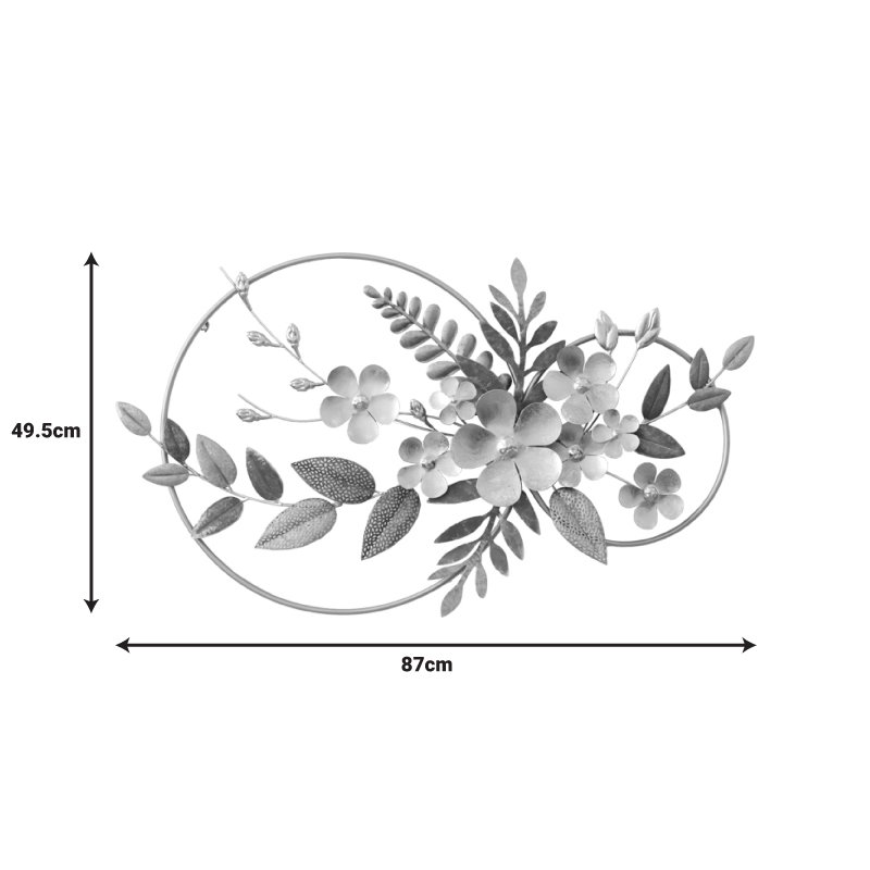 Διακοσμητικό τοίχου Shelly Inart μέταλλο σε χρυσή-μπλε απόχρωση 87x49.5x5εκ - Image 2