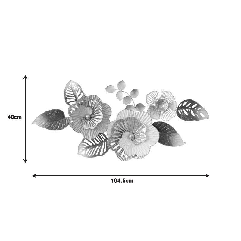 Διακοσμητικό τοίχου Nelie Inart μέταλλο σε χρυσή-λευκή απόχρωση 104.5x48x7εκ - Image 2