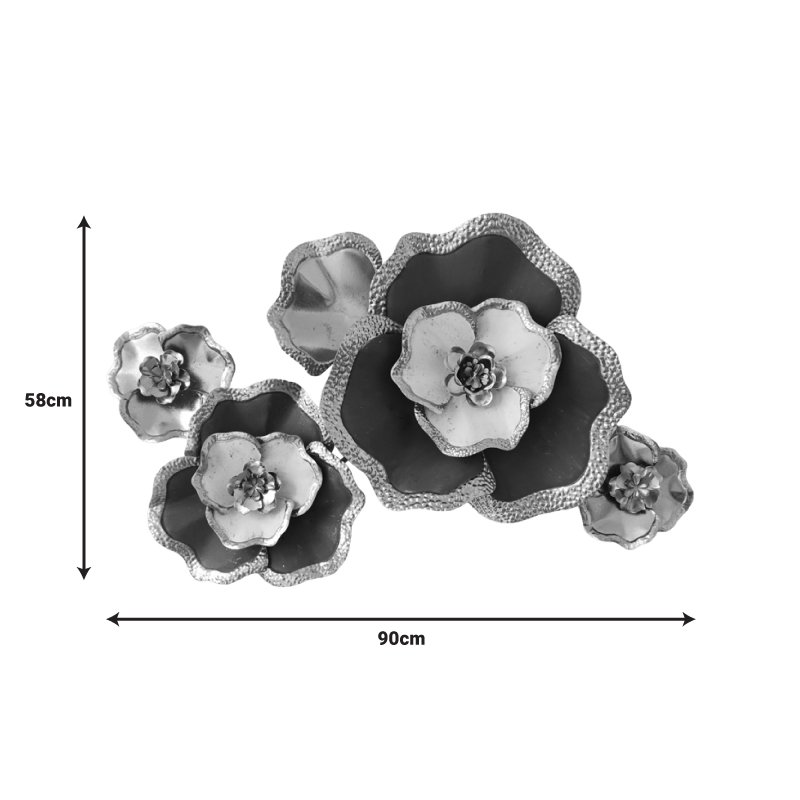 Διακοσμητικό τοίχου Rosalia Inart μέταλλο σε χρυσή-μαύρη απόχρωση 90x58x7.5εκ - Image 2