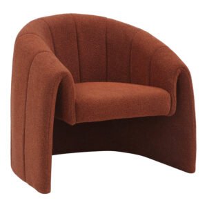 Πολυθρόνα Fassy House Genius μπουκλέ ύφασμα σε κεραμιδί απόχρωση 80x66x80εκ