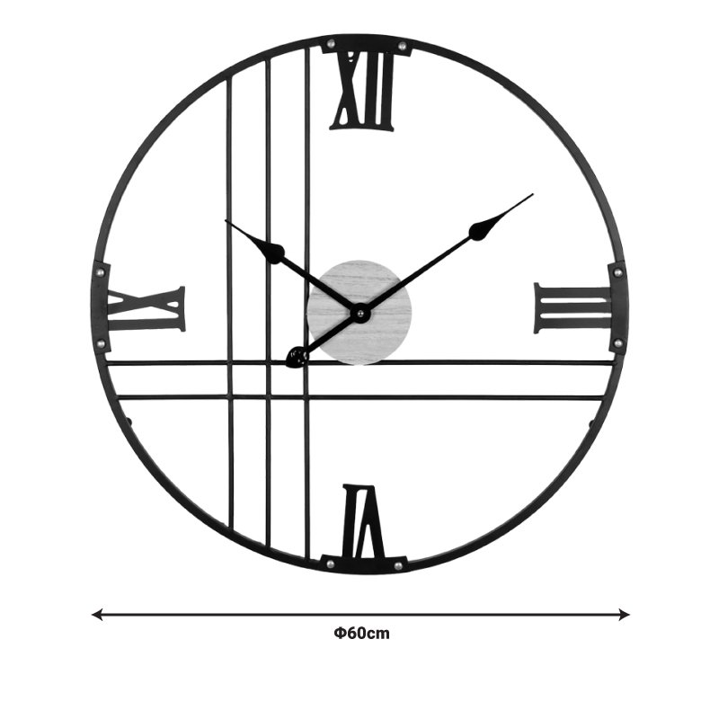 Ρολόι τοίχου Latine Inart μέταλλο σε μαύρη απόχρωση 60x2.5x60εκ - Image 2