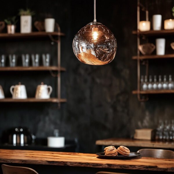 Φωτιστικό οροφής μονόφωτο Umuco House Genius E27 σε χάλκινη απόχρωση Φ38x60εκ - Image 2