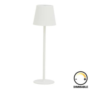 Επιτραπέζιο φωτιστικό αφής LED Brave Ι House Genius επαναφορτιζόμενο σε λευκή απόχρωση Φ11.5x37εκ