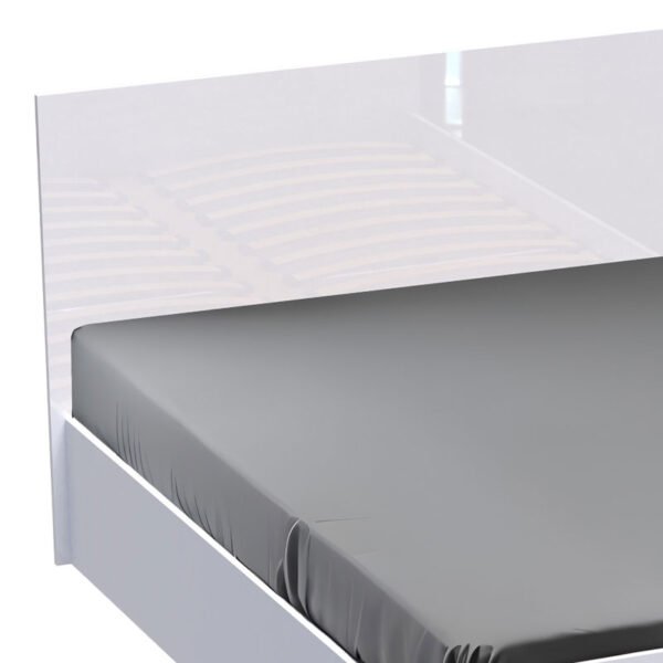 Κρεβάτι διπλό Afina House Genius σε λευκή glossy απόχρωση 160x200εκ - Image 2