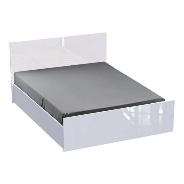 Κρεβάτι διπλό Afina House Genius σε λευκή glossy απόχρωση 160x200εκ