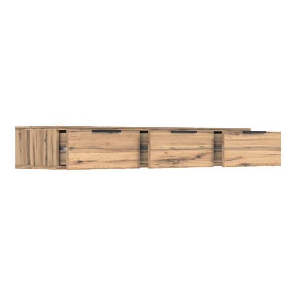 Κονσόλα με 3 συρτάρια Doha House Genius σε μαύρη με oak απόχρωση 120x39x22cm - Image 3