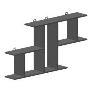 Ραφιέρα τοίχου Vertoura House Genius σε ανθρακί απόχρωση 116x18.5x60cm