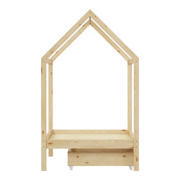 Παιδικό κρεβάτι Mellin τ.Montessori με 2 συρτάρια House Genius ξύλο πεύκου σε φυσική απόχρωση 90x190εκ - Image 6