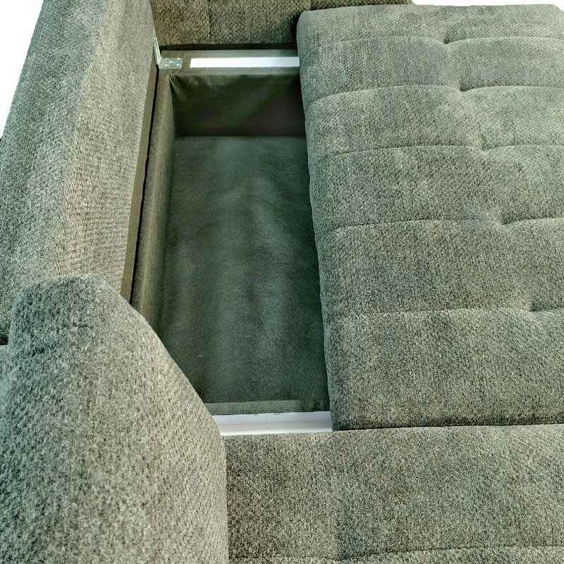 Γωνιακός αναστρέψιμος καναπές-κρεβάτι Vivad House Genius ύφασμα σε μέντα απόχρωση 275x164x91εκ - Image 6