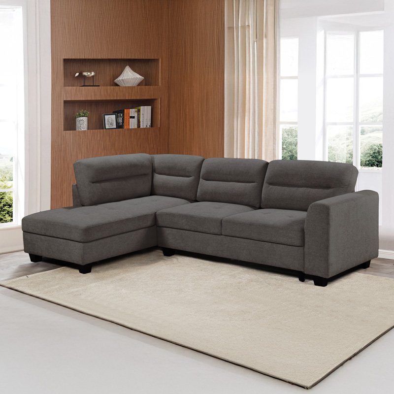 Γωνιακός καναπές δεξιά γωνία Camile House Genius ύφασμα σε ανθρακί απόχρωση 270x174x95εκ - Image 2