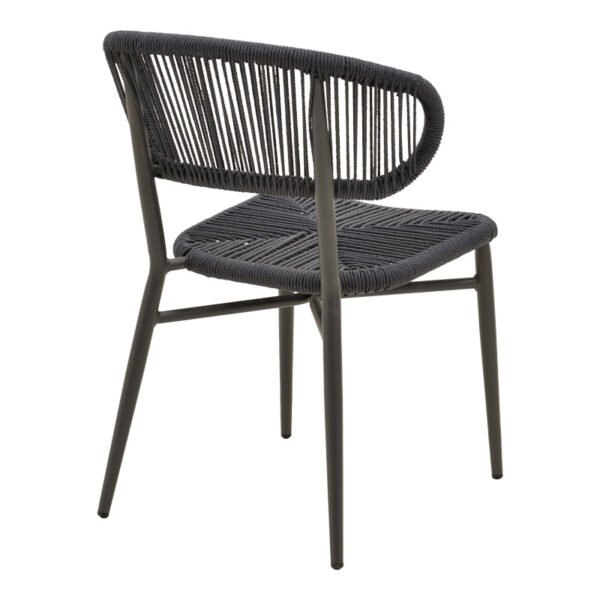 Καρέκλα στοιβαζόμενη Agus House Genius αλουμίνιο-pe rattan σε μαύρη απόχρωση 55x63x77εκ - Image 3