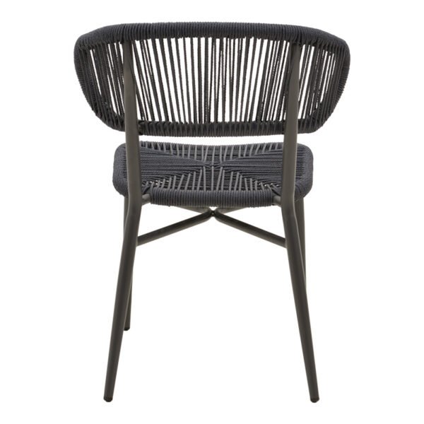 Καρέκλα στοιβαζόμενη Agus House Genius αλουμίνιο-pe rattan σε μαύρη απόχρωση 55x63x77εκ - Image 6