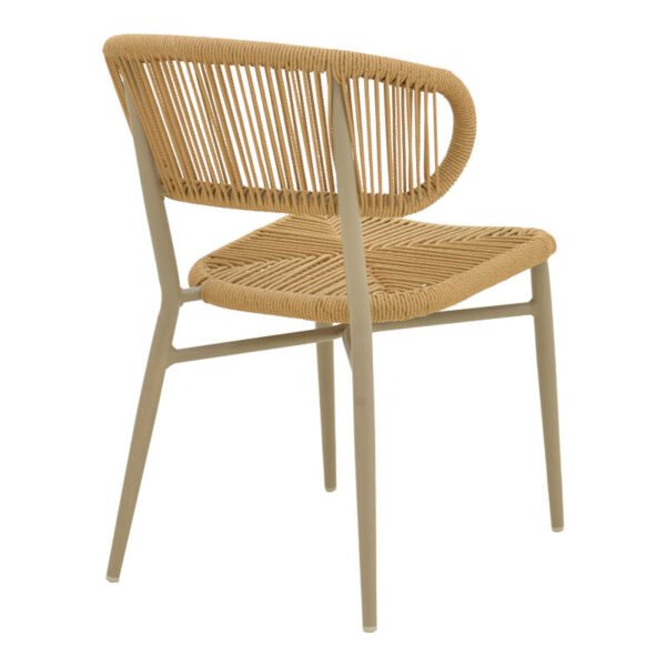 Καρέκλα στοιβαζόμενη Agus House Genius αλουμίνιο καφέ-pe rattan σε φυσική απόχρωση 55x63x77εκ - Image 2